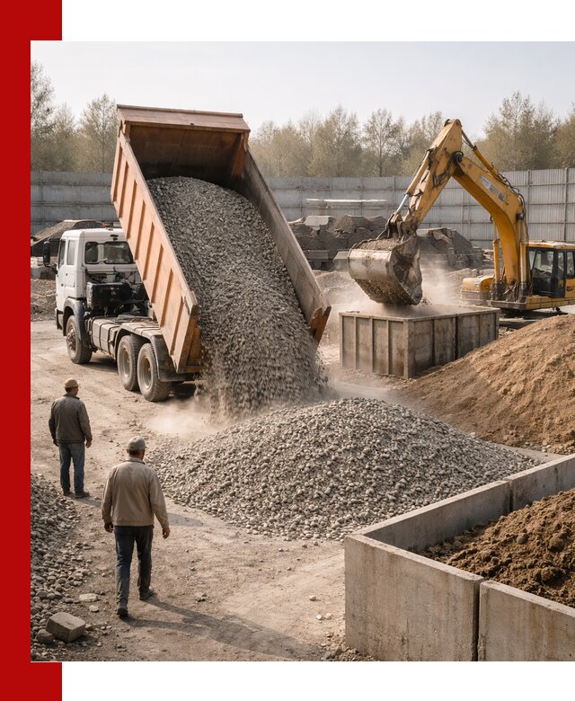 Доставка нерудных материалов с погрузкой и разгрузкой в Костомукше