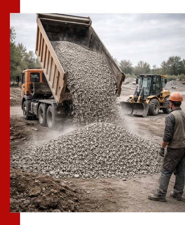 Доставка щебня в Костомукше крупными и мелкими фракциями