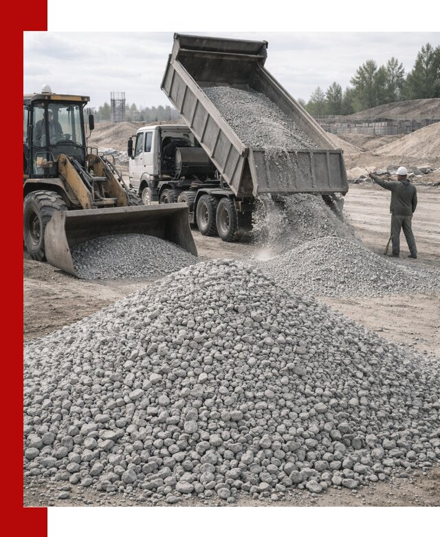 Доставка известнякового щебня фр. 5–20 в Костомукше