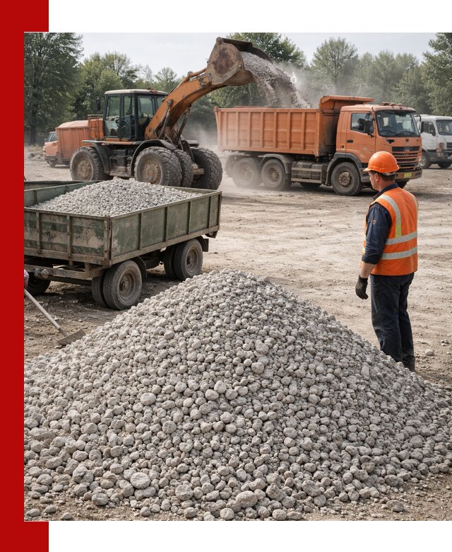 Доставка известнякового щебня фракция 20–40 в Костомукше