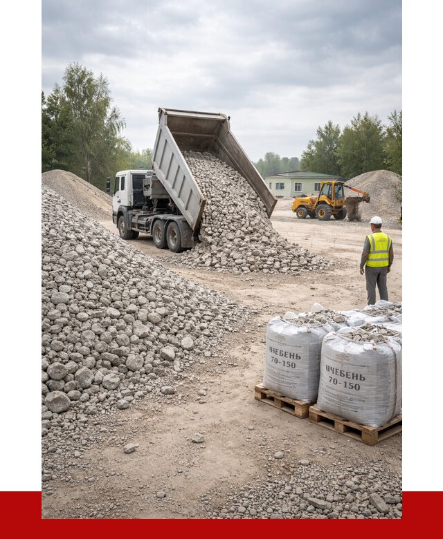 Известняковый щебень фракция 70-150 в Костомукше от 1275 р. | ПРОНЕРУДКтм