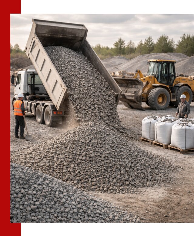 Бетонный щебень фракция 5–20 с доставкой в Костомукше