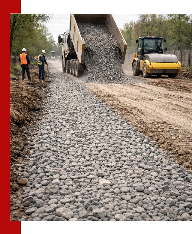 Доставка щебня для отсыпки дорог в Костомукше высокого качества