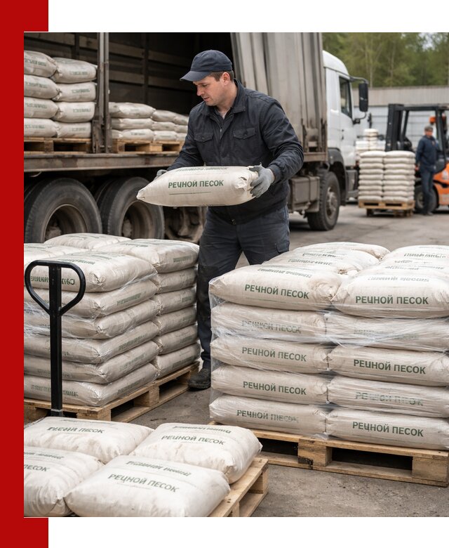 Речной песок в мешках с доставкой в Костомукше