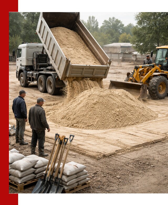 Доставка мытого песка в Костомукше с самосвалами по выгодной цене