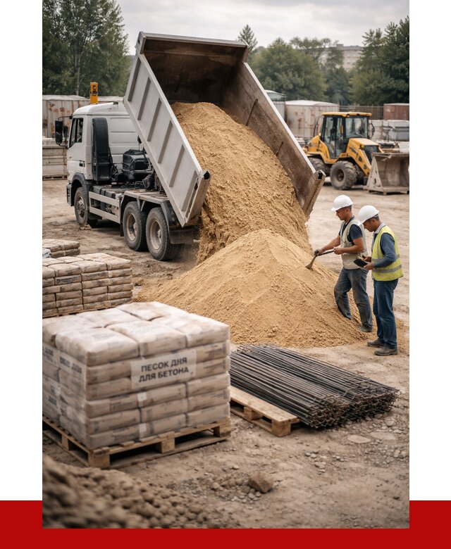 Песок для бетона в Костомукше от 2551 р. с доставкой, ПРОНЕРУДКтм