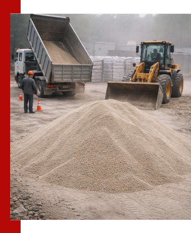 Кварцевый песок фракция 0–8 для стройработ в Костомукше