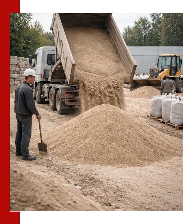 Кварцевый песок фракция 0–3 мм с доставкой в Костомукше