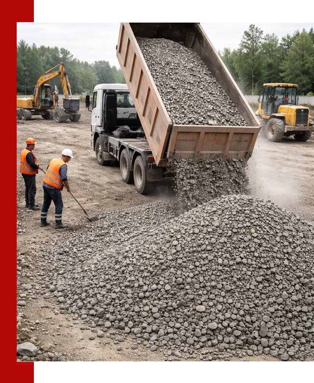 Доставка гравия фракции 40-70 в Костомукше оптом и в розницу