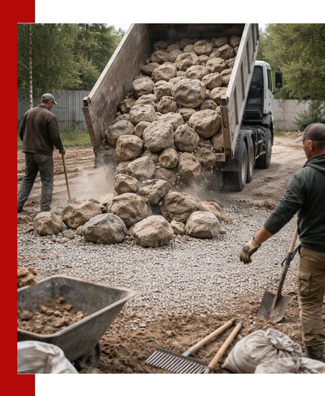 Доставка и укладка булыжника в Костомукше