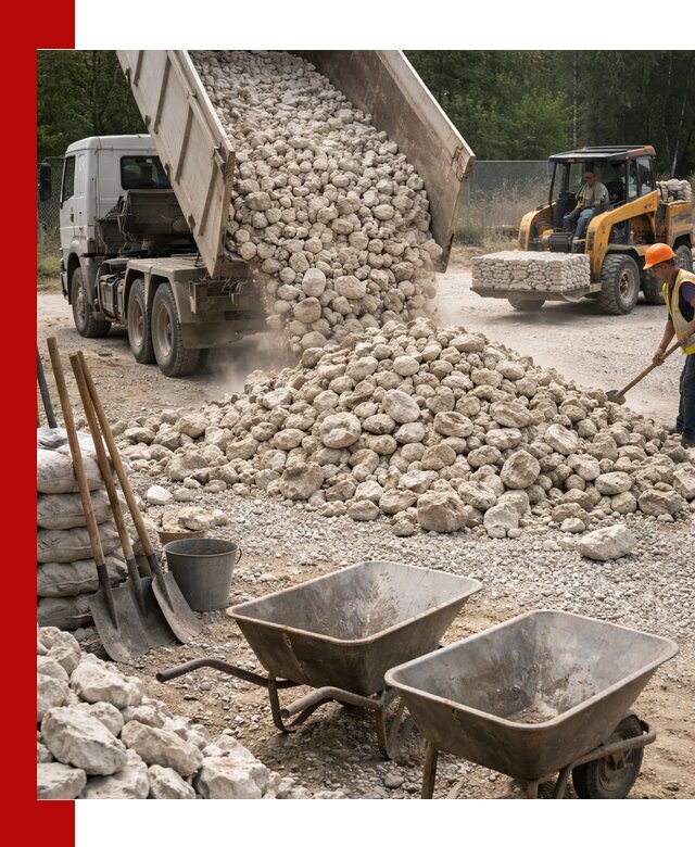 Доставка и продажа бутового известнякового камня в Костомукше