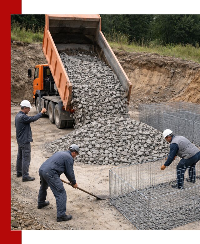 Камень для габионов с доставкой в Костомукше быстро и надёжно