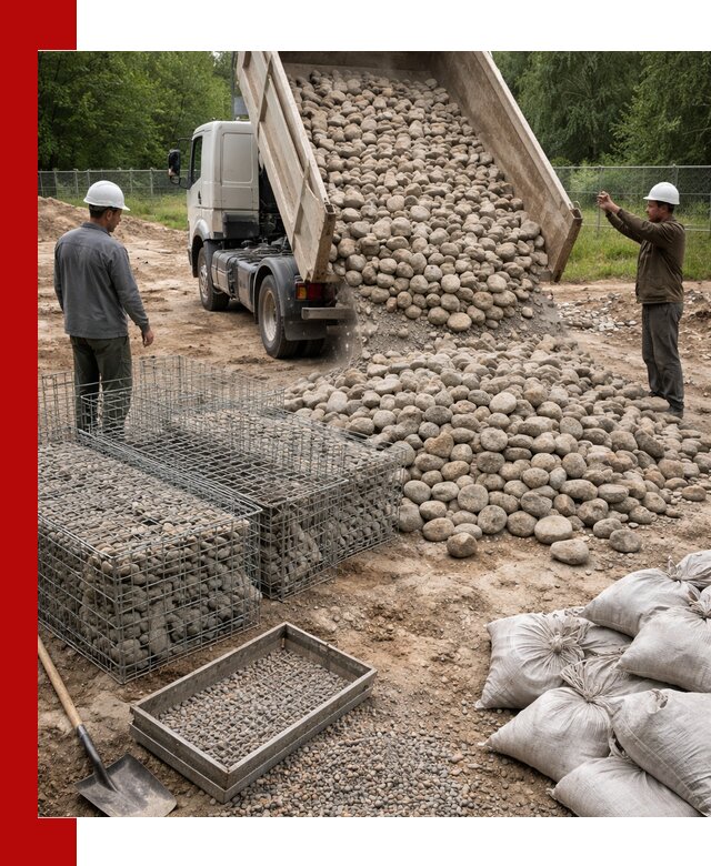 Камень для габионов фракция 70–151 в Костомукше