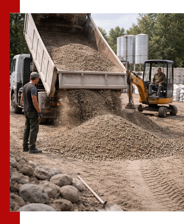 Доставка ПГС С3 в Костомукше самосвалами и миксерами