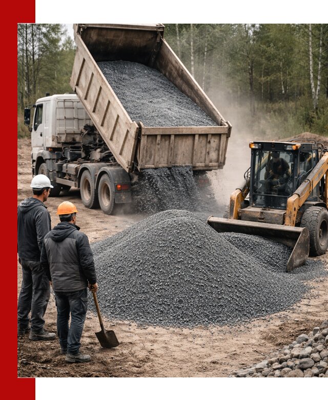 Гранитный отсев 0-5 с доставкой и разгрузкой в Костомукше