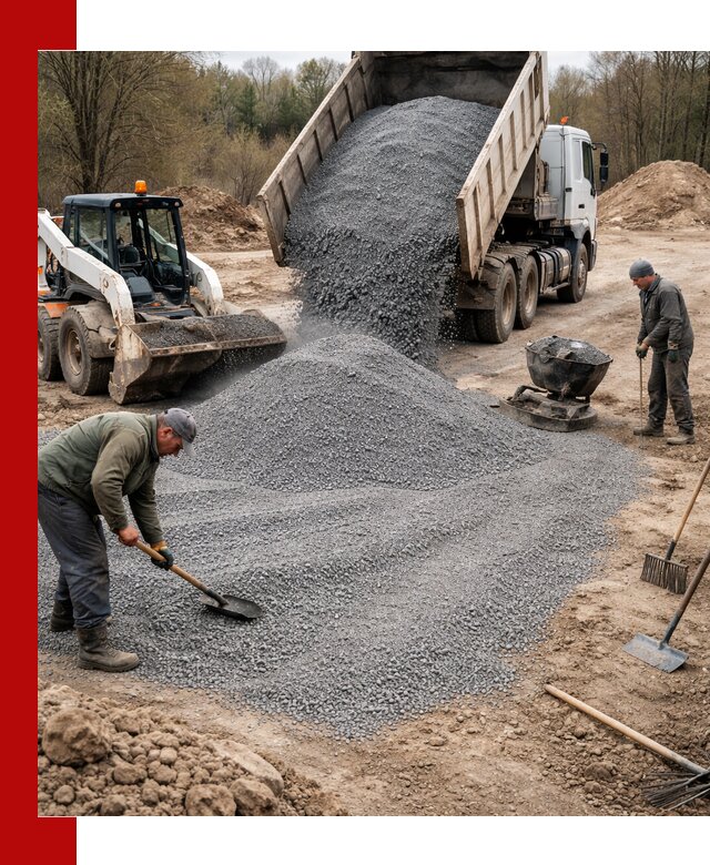 Отсев для подсыпки в Костомукше — доставка и подсыпка на участок