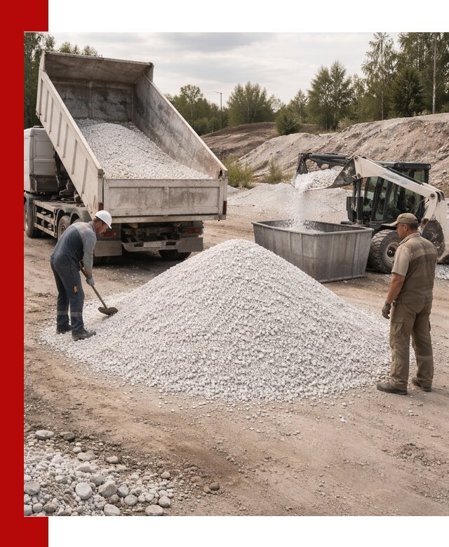 Доставка и продажа белой мраморной крошки в Костомукше