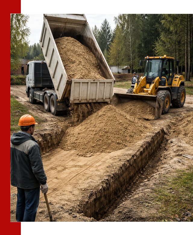 Доставка песчаного грунта в Костомукше для строительных работ