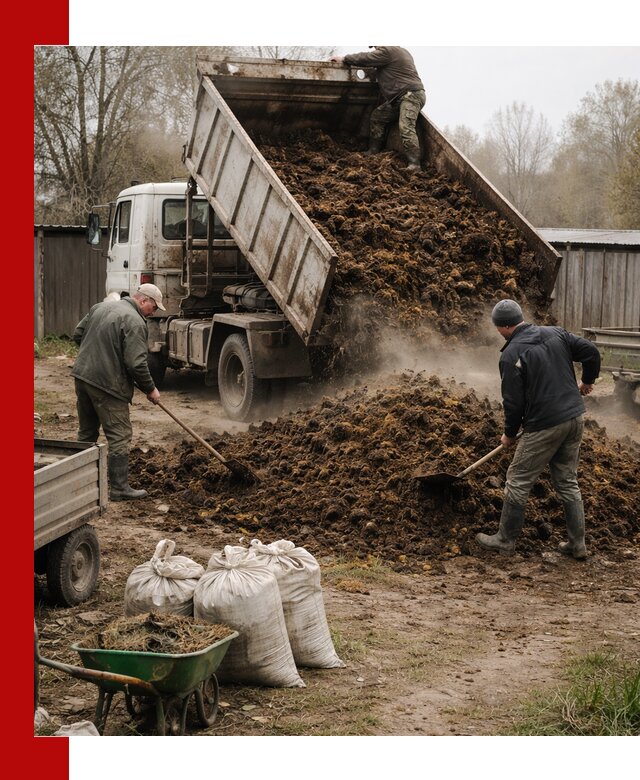 Доставка коровьего навоза самосвалом в Костомукше