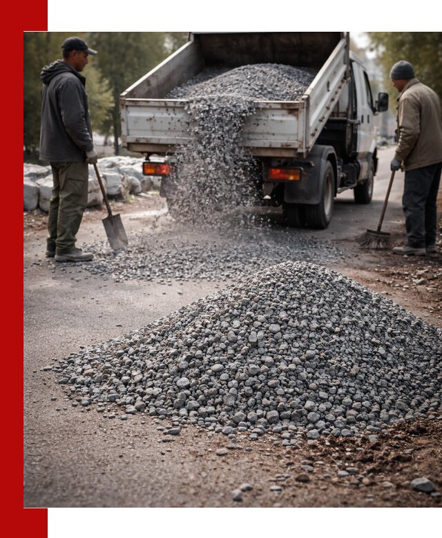 Гранитная крошка для посыпки дорог и тротуаров в Костомукше