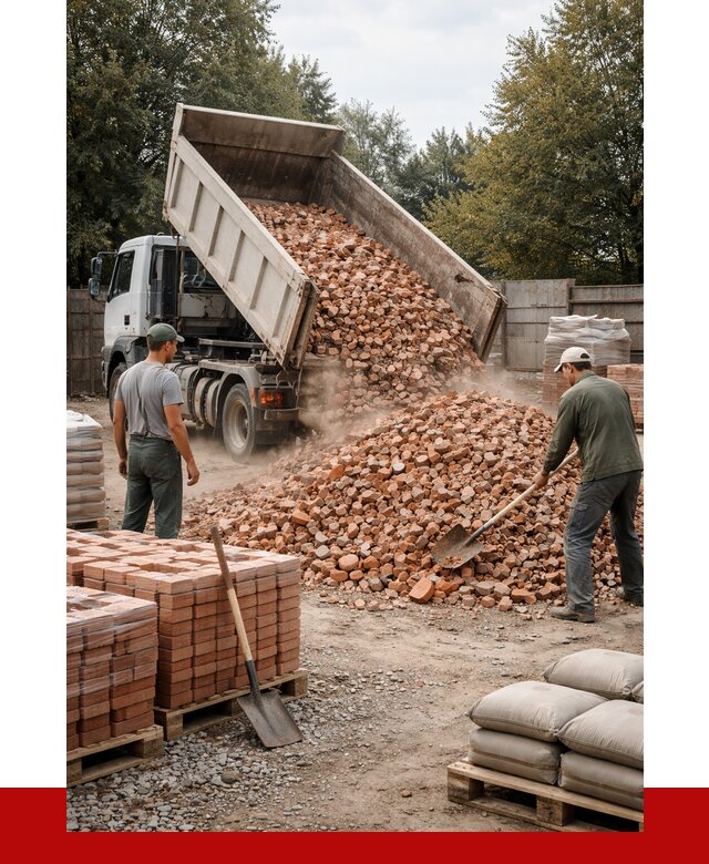 Бой кирпича в Костомукше с доставкой от 4285 руб/куб | ПРОНЕРУДКтм