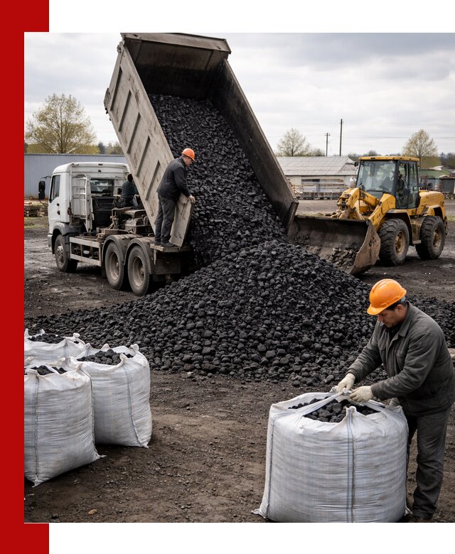 Доставка каменного угля в Костомукше оптом и в розницу