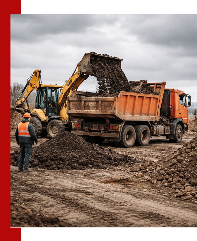 Вывоз грунта и строительного мусора в Костомукше грузовыми самосвалами