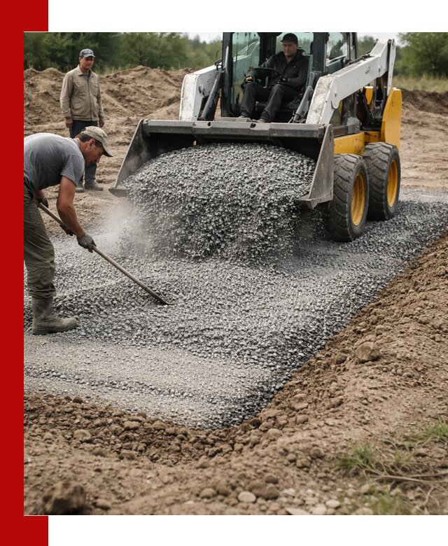 Устройство щебеночной подушки в Костомукше для дорог и фундаментов